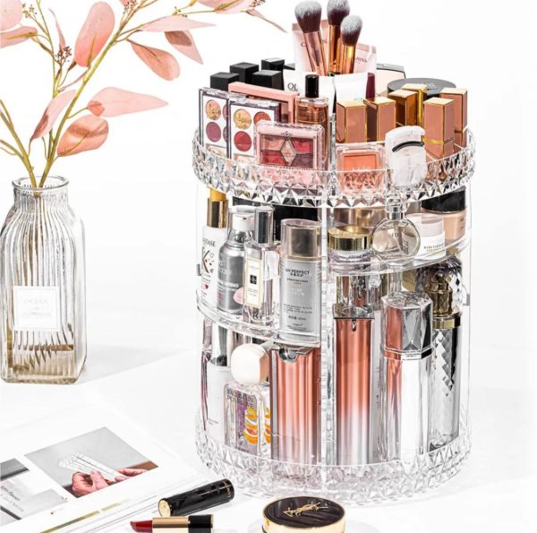 360 Rotating Adjustable Acrylic Cosmetic Storage Organizer