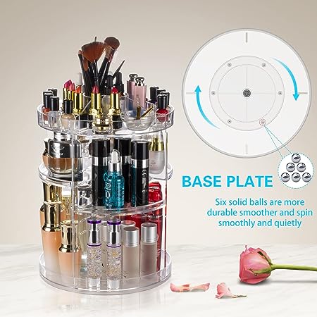 360 Rotating Adjustable Acrylic Cosmetic Storage Organizer