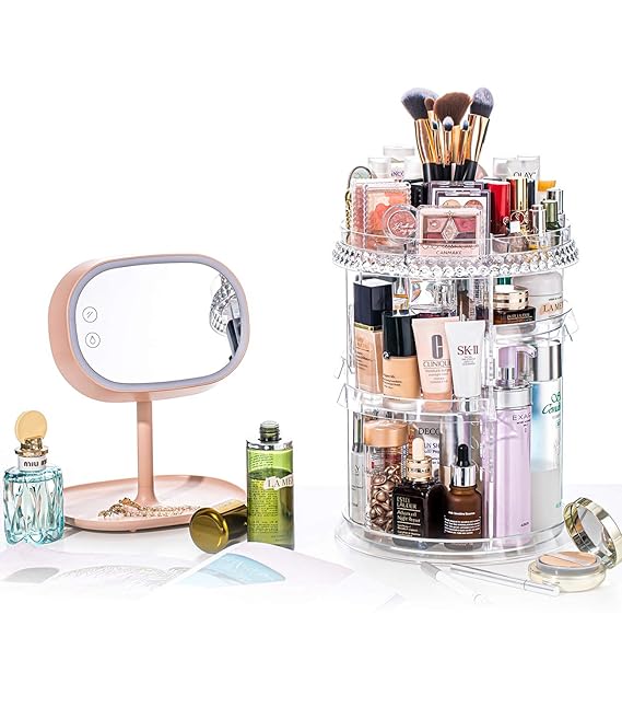 360 Rotating Adjustable Acrylic Cosmetic Storage Organizer